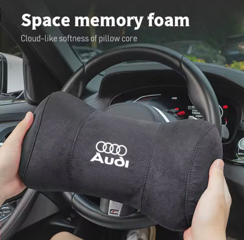 Appui-tête de sécurité pour siège de voiture, oreiller de cou avec Logo automatique, pour Audi Quattro Sline A3 A4 A6 A5 Q5 A1 Q7 Q3 Q2 Q8 A7 A8 TT S1 SQ5 RSQ3