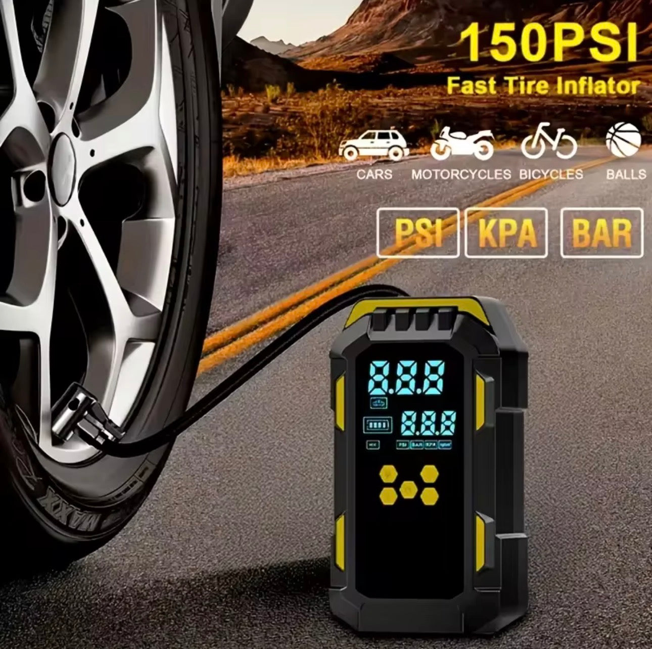 Gonfleur & Booster de Batterie 150PSI – 20 000mAh