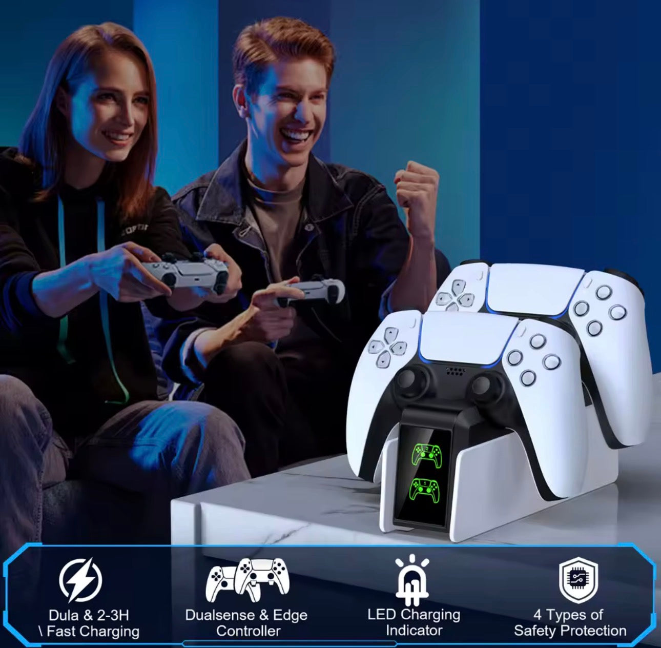 Station de charge DualSense pour contrôleur PS5, double station de charge.