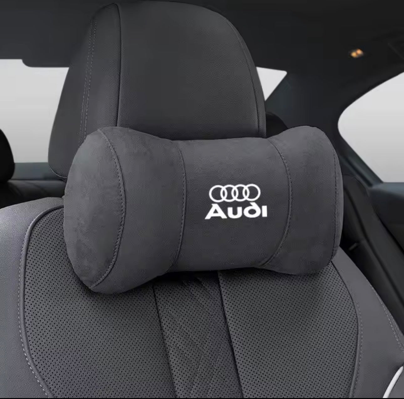 Appui-tête de sécurité pour siège de voiture, oreiller de cou avec Logo automatique, pour Audi Quattro Sline A3 A4 A6 A5 Q5 A1 Q7 Q3 Q2 Q8 A7 A8 TT S1 SQ5 RSQ3