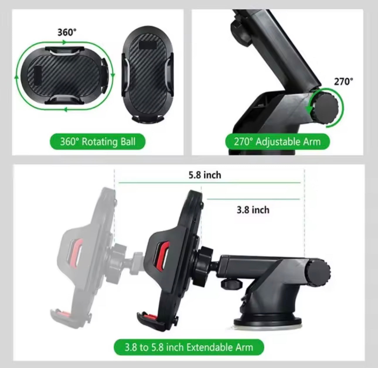 🚗 Support Téléphone Voiture – Rotation 360° Ultra Stable