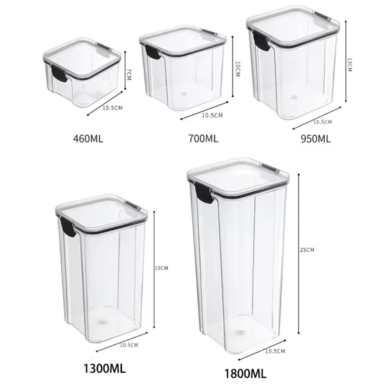 Ensemble de Bocaux Scellés en Plastique, Boîte de Conservation Alimentaire