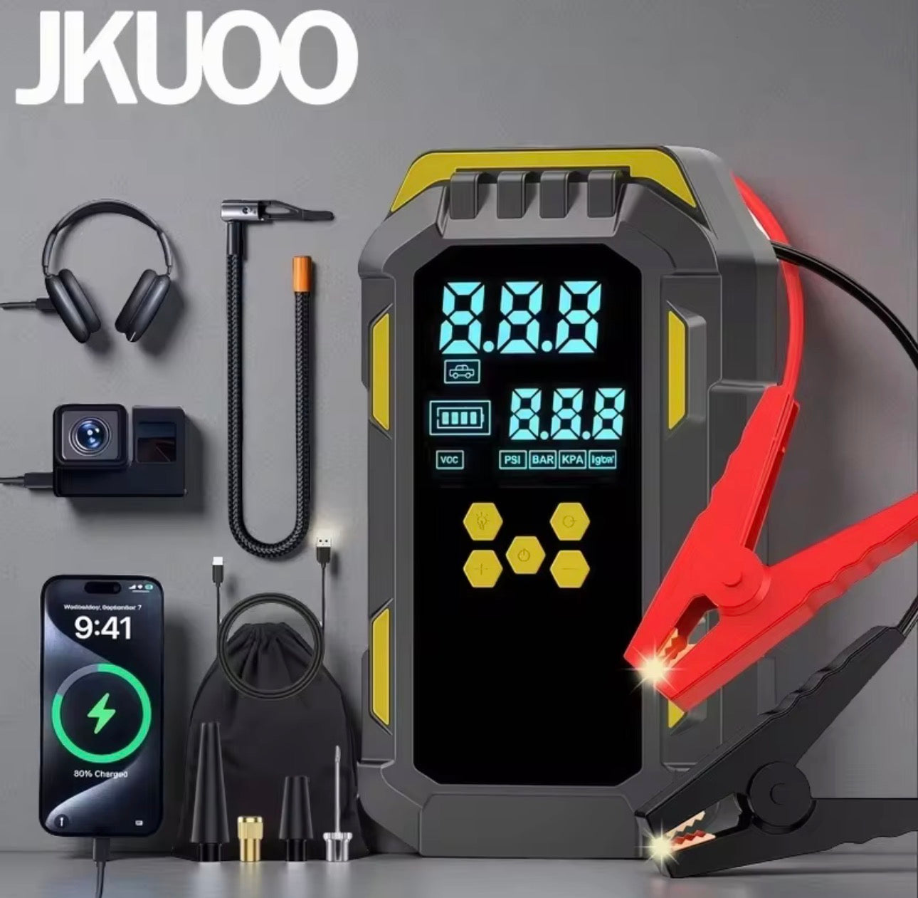 Gonfleur & Booster de Batterie 150PSI – 20 000mAh